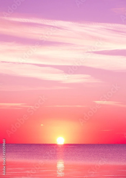 Fototapeta Sunrise Sky With Lighted Clouds