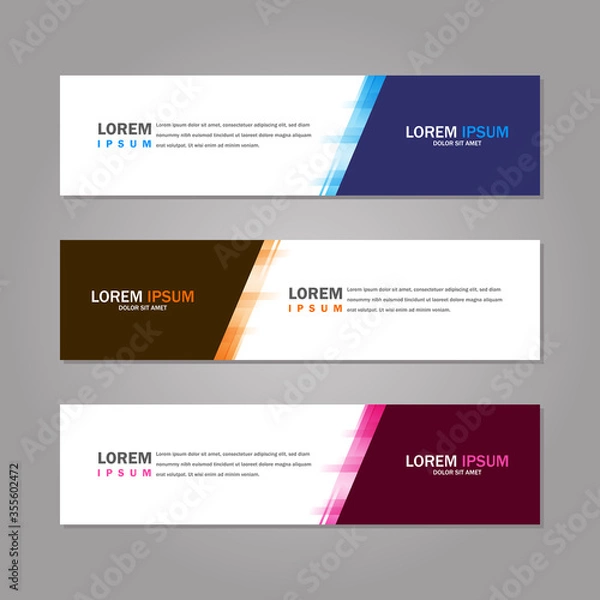Fototapeta Modern abstract geometric website banner template bundle set vector design