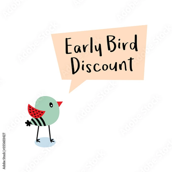 Obraz early bird discount message