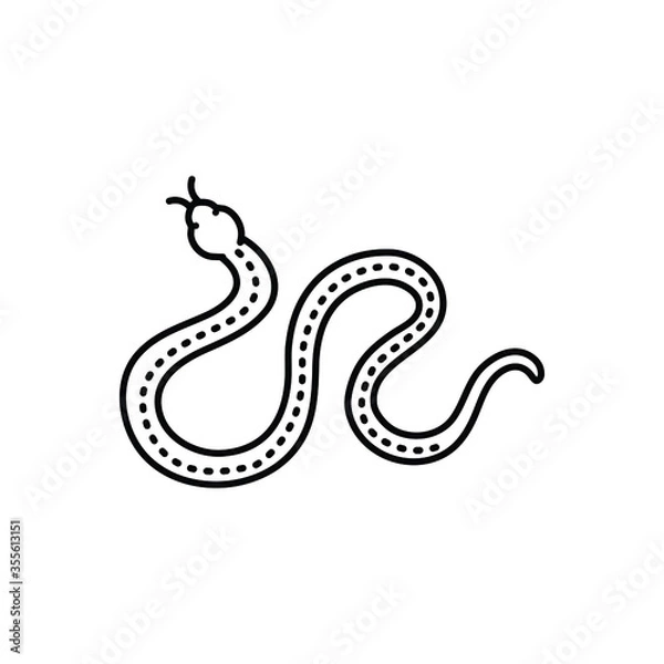 Obraz Black line icon for snake