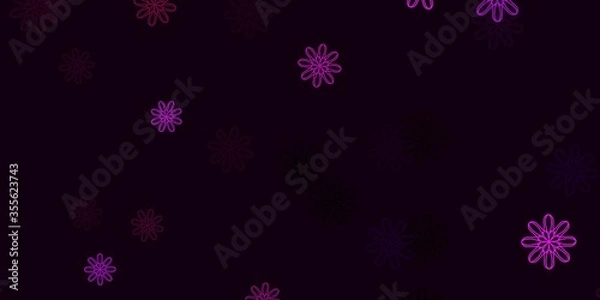Obraz Light Pink vector doodle template with flowers.