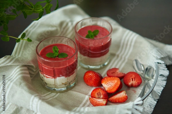 Obraz deser truskawki 