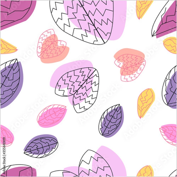 Fototapeta Cute hand-drawn flower seamless pattern.  Can use for print, template, fabric, presentation, textile, banner, poster, wallpaper, digital paper.
