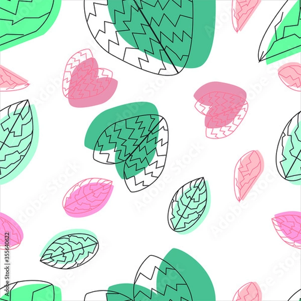 Fototapeta Cute hand-drawn flower seamless pattern.  Can use for print, template, fabric, presentation, textile, banner, poster, wallpaper, digital paper.