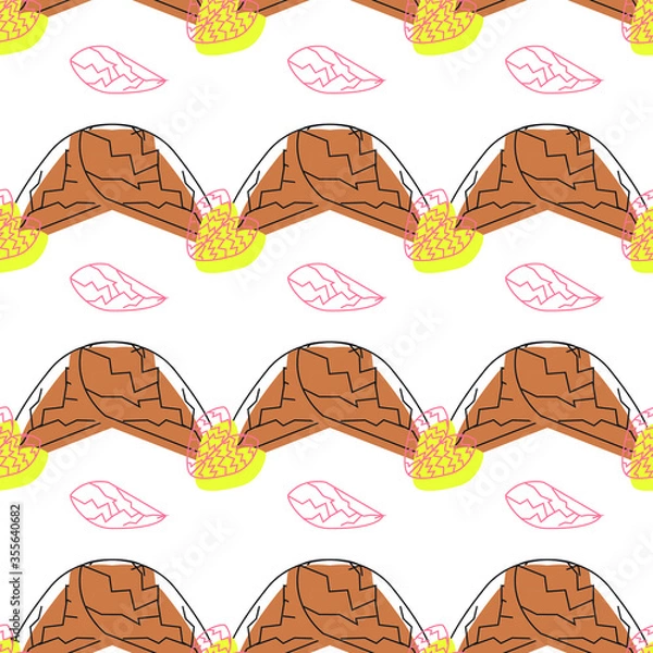 Fototapeta Cute hand-drawn flower seamless pattern.  Can use for print, template, fabric, presentation, textile, banner, poster, wallpaper, digital paper.