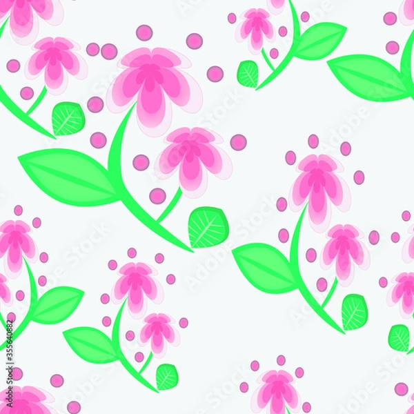 Fototapeta Cute hand-drawn flower seamless pattern.  Can use for print, template, fabric, presentation, textile, banner, poster, wallpaper, digital paper.