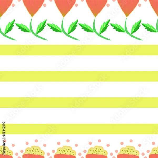 Fototapeta Cute hand-drawn flower seamless pattern.  Can use for print, template, fabric, presentation, textile, banner, poster, wallpaper, digital paper.