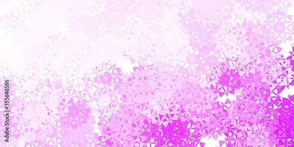 Fototapeta Light Purple vector pattern with colored snowflakes.