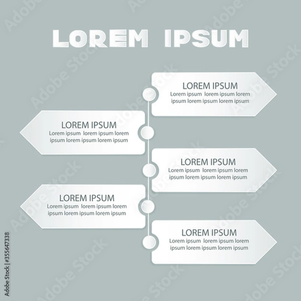 Obraz Vector illustration of infographics elements for presentation hand drawn hatched style