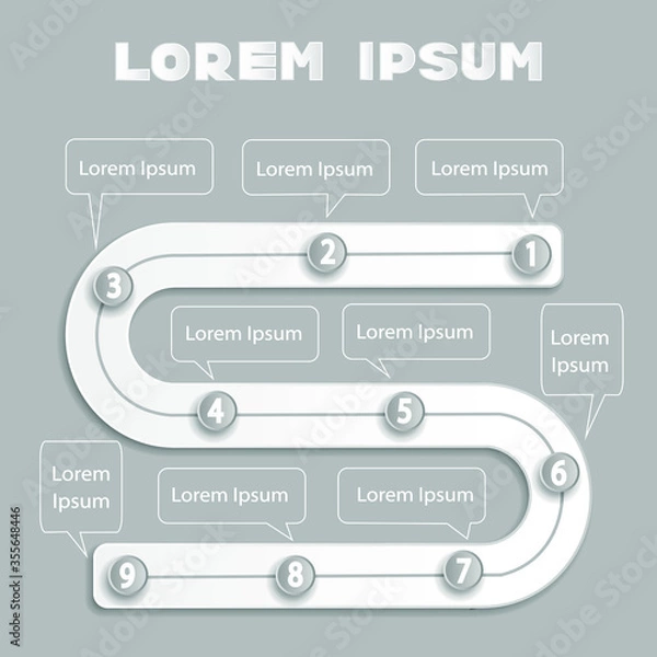 Obraz Vector illustration of infographics elements for presentation hand drawn hatched style