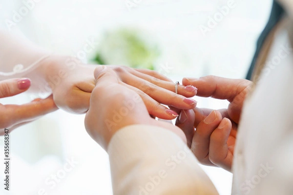 Obraz 指輪の交換 結婚式 wedding リング
