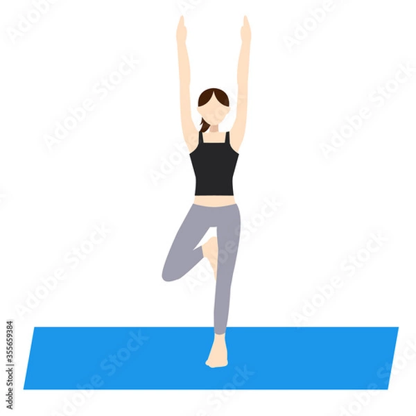 Obraz ヨガ木のポーズをする女性