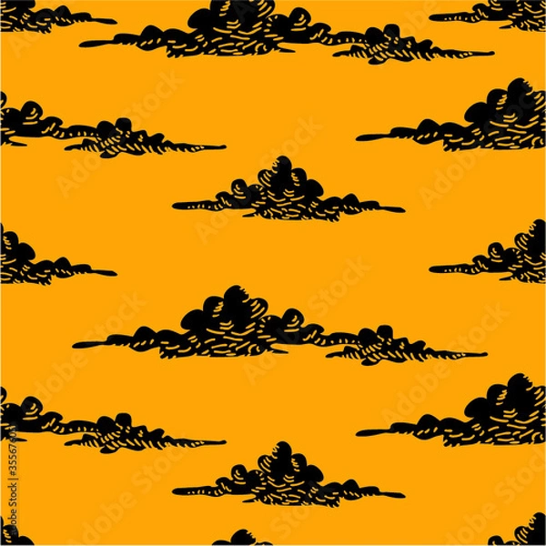 Obraz Seamless pattern with black clouds