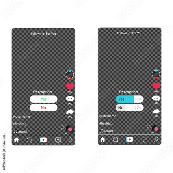 Obraz Questionnaire template for a popular social network. Voting.