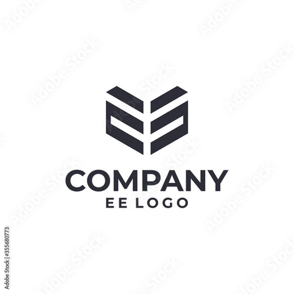 Fototapeta EE geometric logo vector with black colour