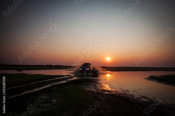 Obraz offroad water splashing 