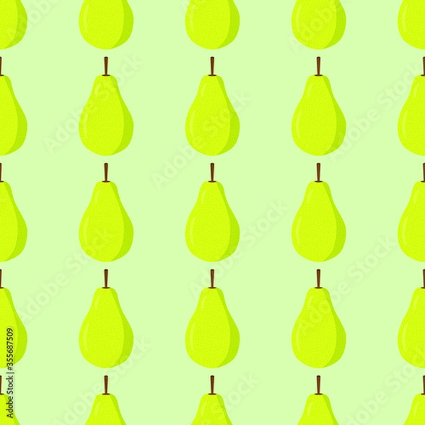 Fototapeta Seamless background of pear fruit. Pear flat style. Vector illustration.