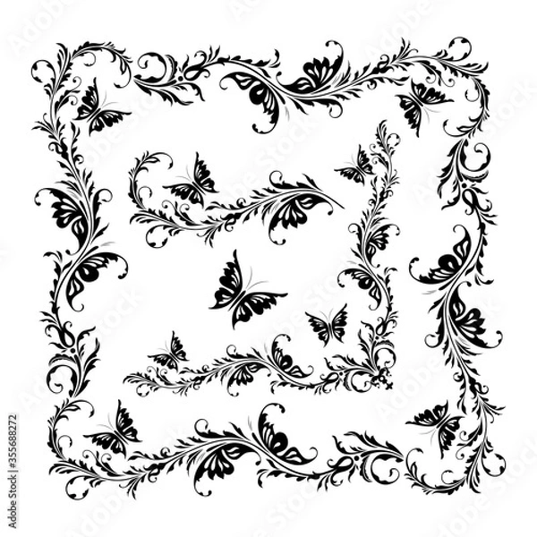 Obraz Frames with butterflies