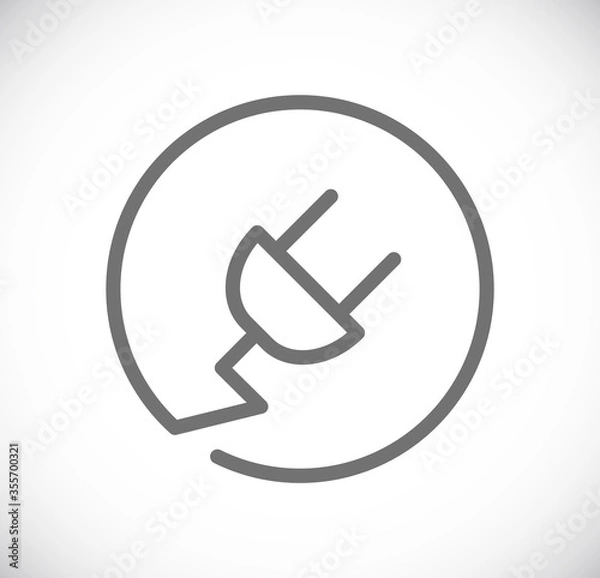 Obraz plug in circle icon