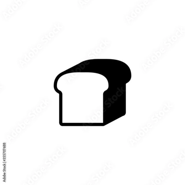 Obraz Loaf of bread vector icon in black solid flat design icon isolated on white background