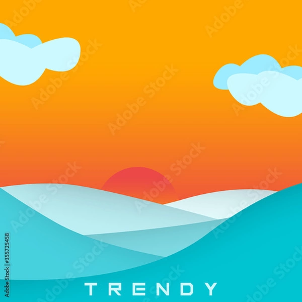 Fototapeta landscape with mountains and sea