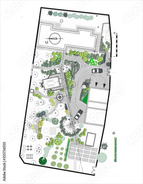 Fototapeta Site Landscape Plan
