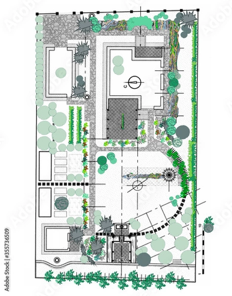Fototapeta Site Landscape Plan