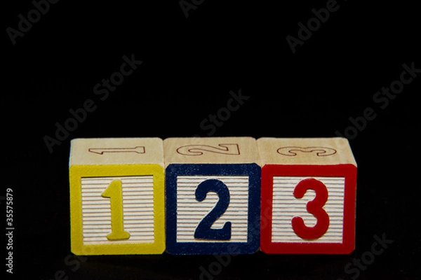 Obraz 123 Blocks and Counting over Black