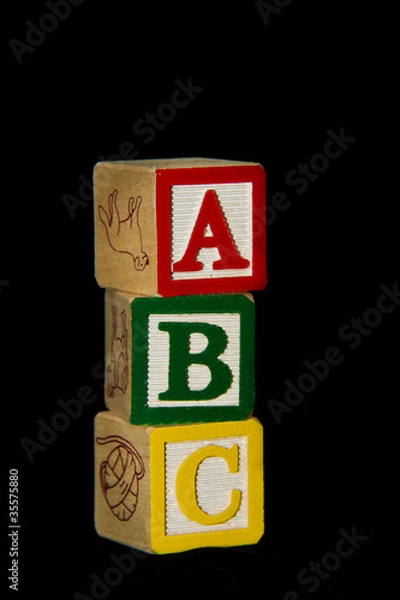 Obraz ABC Block Tower over Black