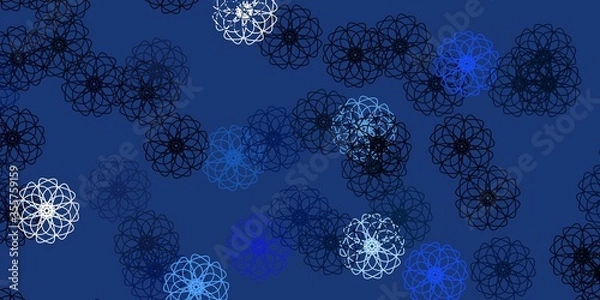 Fototapeta Light Purple vector doodle pattern with flowers.