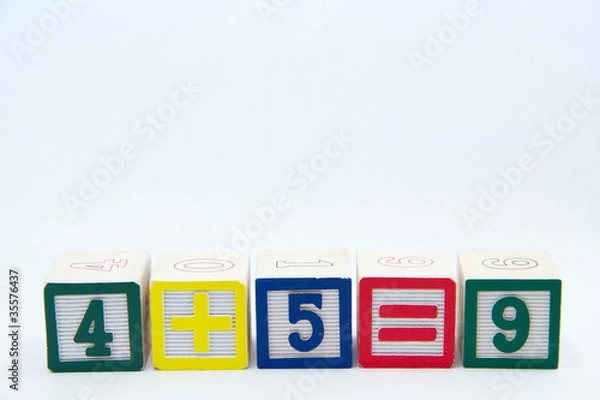Obraz Math Equation with colourful Blocks