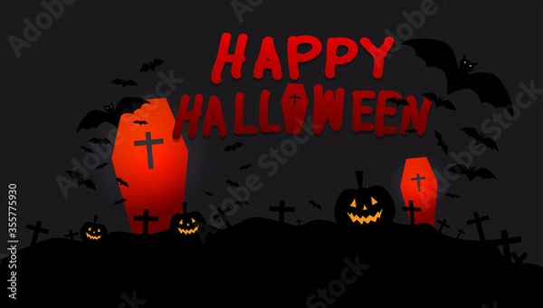 Fototapeta Happy Halloween, image with pumpkin