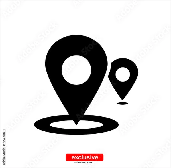Fototapeta location icon.Flat design style vector illustration for graphic and web design.
