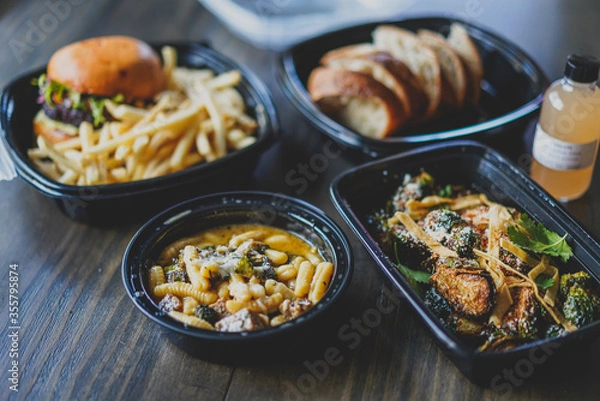 Obraz trays of takeout food