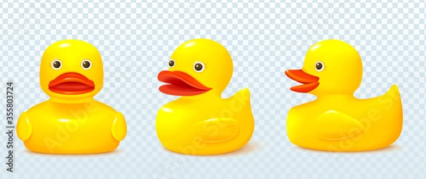 Obraz Rubber duck, vector illustration in realistic style