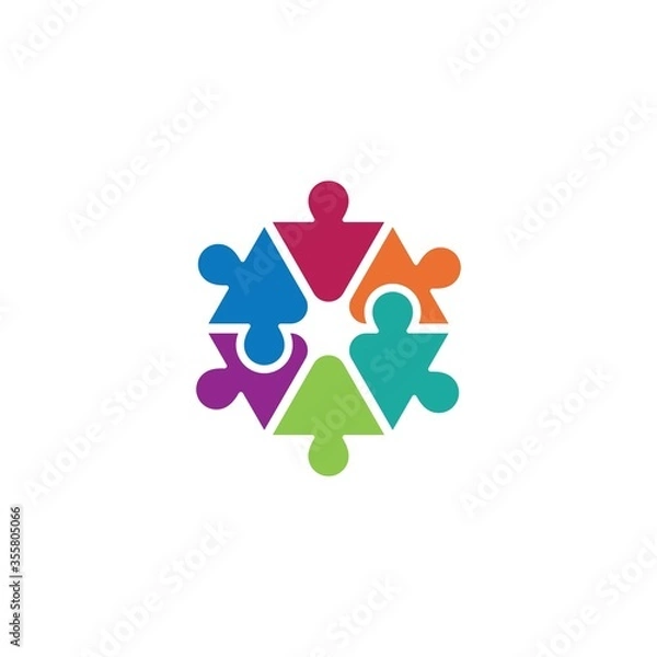 Fototapeta Puzzle logo vector icon