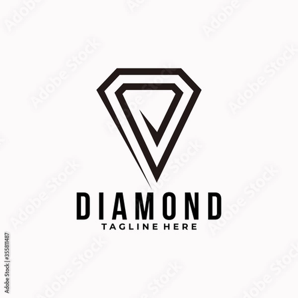 Fototapeta diamond logo icon vector isolated