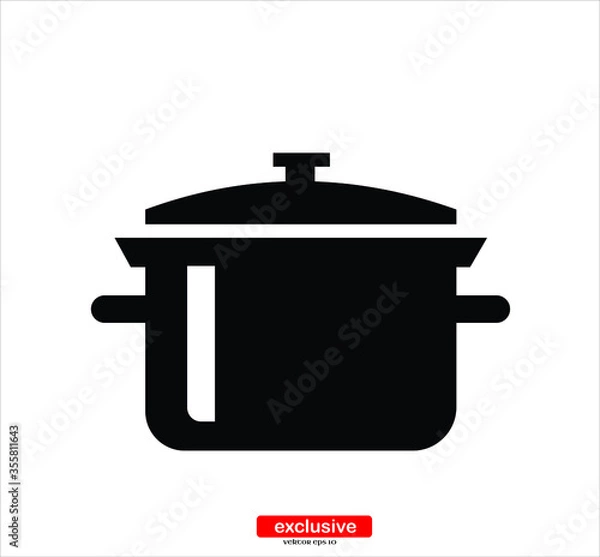 Fototapeta coking pan icon.Flat design style vector illustration for graphic and web design.