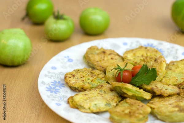 Obraz fried green tomatoes battered
