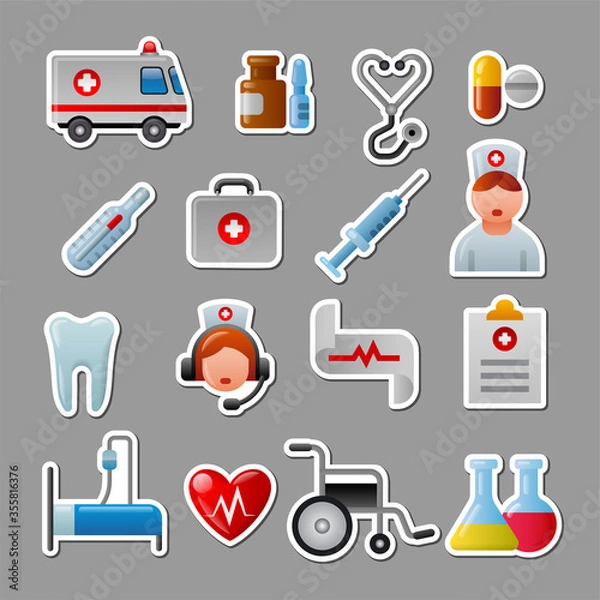 Obraz medicine stickers
