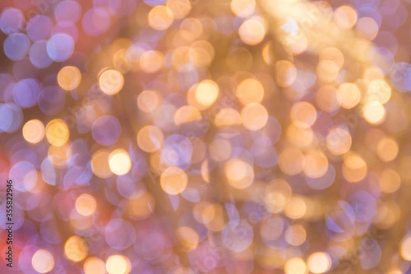 Fototapeta Blur - abstract bokeh circle string lights for background wallpaper