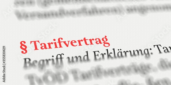 Obraz Tarifvertrag im Buch
