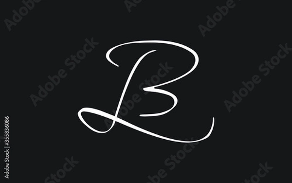 Fototapeta bl or lb Cursive Letter Initial Logo Design, Vector Template