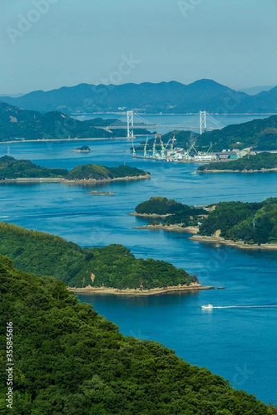 Fototapeta 瀬戸内海　しまなみの眺望