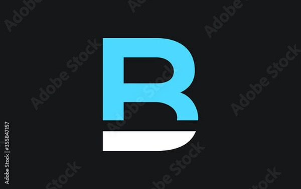 Fototapeta BR or RB Letter Initial Logo Design, Vector Template
