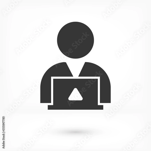 Obraz man laptop vector icon. lorem ipsum 10 EPS Design