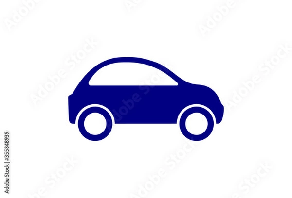 Obraz Vector icon blue car on a white background.