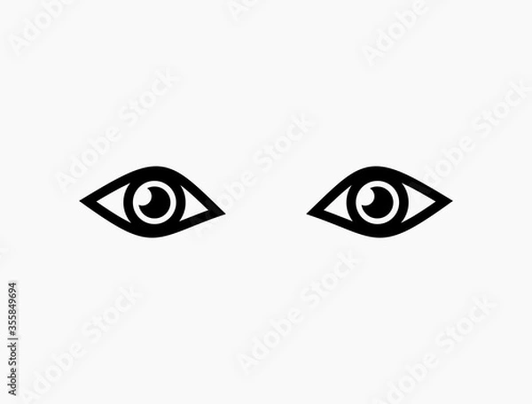Obraz Vector illustration of two human eyes on a light background.