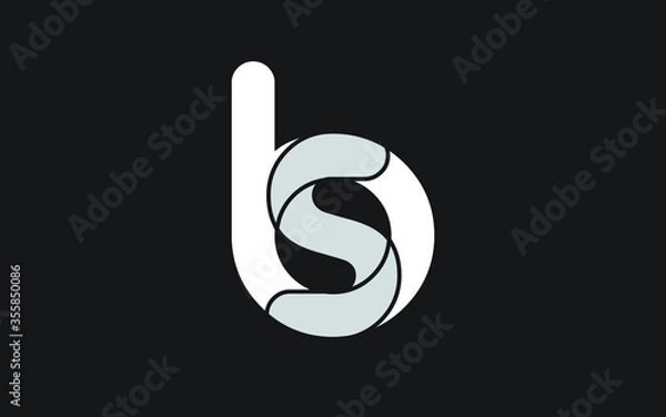 Fototapeta bs or sb Letter Initial Logo Design, Vector Template