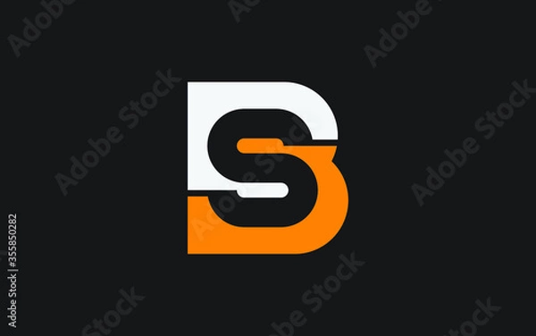 Fototapeta BS or SB Letter Initial Logo Design, Vector Template